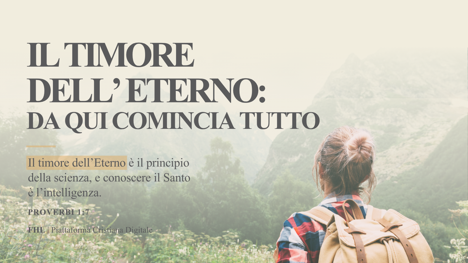 Il timore dell’Eterno: da qui comincia tutto